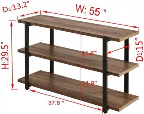 img 3 attached to Rustic FOLUBAN Console Table With 3-Tier Open Shelf, Industrial Entryway Sofa Table For Living Room, Easy Assembly - Oak 55 Inch