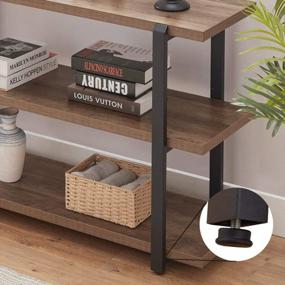 img 1 attached to Rustic FOLUBAN Console Table With 3-Tier Open Shelf, Industrial Entryway Sofa Table For Living Room, Easy Assembly - Oak 55 Inch