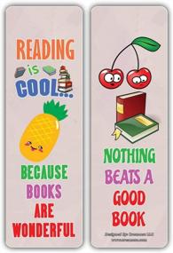 img 2 attached to 60-Pack Creanoso Fruits Reading Is Cool Educational Bookmarks For Kids – Quality Gift Tokens For Boys, Girls, Teens & Young Bookworms