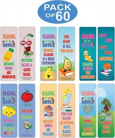 img 3 attached to 60-Pack Creanoso Fruits Reading Is Cool Educational Bookmarks For Kids – Quality Gift Tokens For Boys, Girls, Teens & Young Bookworms