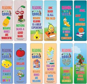 img 4 attached to 60-Pack Creanoso Fruits Reading Is Cool Educational Bookmarks For Kids – Quality Gift Tokens For Boys, Girls, Teens & Young Bookworms