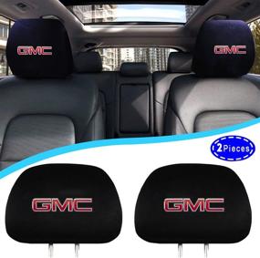 img 4 attached to 2Pcs Universal GMC Headrest Cover