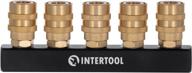 intertool air manifold with 5-way straight splitter, 1/4-inch npt female thread and quick coupler connectors pt08-1857 logo