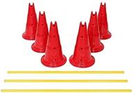 etna agility hurdle set for canine obedience training - 6 exercise cones with 3 collapsible metal bars, adjustable height logo