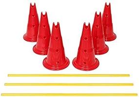 img 3 attached to Etna Agility Hurdle Set for Canine Obedience Training - 6 Exercise Cones with 3 Collapsible Metal Bars, Adjustable Height