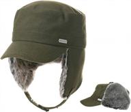 winter earflap trapper hat for hunting & skiing: jeff & aimy unisex baseball cap 54-62cm logo