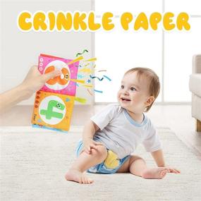 img 2 attached to 📚 Baby Bath Books: 6PCS Soft Cloth Books with Crinkle Paper, Squeaker Button, Washable & Non-Toxic - Educational Preschool Learning Toy for Babies, Infants, Toddlers, Kids