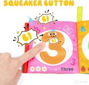img 1 attached to 📚 Baby Bath Books: 6PCS Soft Cloth Books with Crinkle Paper, Squeaker Button, Washable & Non-Toxic - Educational Preschool Learning Toy for Babies, Infants, Toddlers, Kids