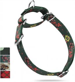 img 4 attached to Heavy Duty Martingale Dog Collar For Large Boy & Girl Dogs - Daily Use Walking, Professional Training, Double Ring Attach ID Tags/Martingale Collar/Regular Collar (Large, Green Plum Flower)