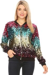 img 4 attached to Anna Kaci Womens Sequin Sleeve Jacket Women's Clothing ~ Coats, Jackets & Vests