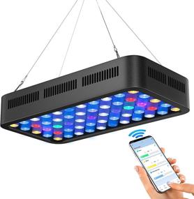 img 4 attached to 🐠 Advanced Smart-APP Controlled 165W Aquarium Light: Dimmable Full Spectrum LED Coral Reef Light for Saltwater and Freshwater Fish Tank Setup