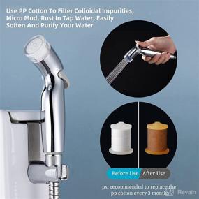 img 2 attached to 🚿 Hoxiya Stepless Water Control Handheld Toilet Bidet Sprayer - Wall Mounted Cloth Diaper Cleaner for Feminine Hygiene, Muslim Shower, and Baby Wash
