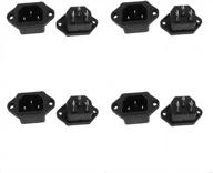 8pcs iec 320 c14 male plug panel power inlet sockets connectors adapter - ac 250v 10a for electrical equipements logo