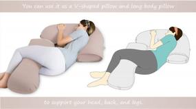 img 2 attached to Organic Cotton Pregnancy Pillow For Women - Maternity Body Pillow For Sleeping And Pain Relief, Back And Hip Support During Pregnancy By INSEN