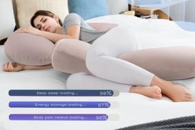 img 1 attached to Organic Cotton Pregnancy Pillow For Women - Maternity Body Pillow For Sleeping And Pain Relief, Back And Hip Support During Pregnancy By INSEN