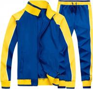 toloer men's full zip activewear tracksuit - stay warm and stylish during sports or casual activities logo
