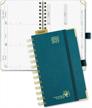 poprun academic planner 2022-2023: hardcover purse size, hourly schedule & vertical weekly layout - green logo