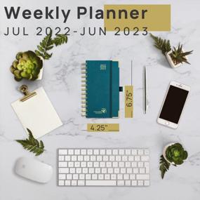 img 3 attached to POPRUN Academic Planner 2022-2023: Hardcover Purse Size, Hourly Schedule & Vertical Weekly Layout - Green