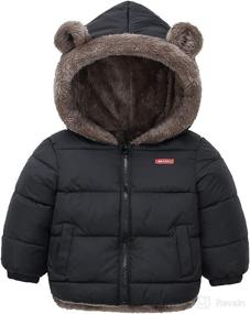 img 4 attached to 🧥 Kids Puffer Jacket with Hood, Fleece Lining, Elastic Cuffs - Warm Outerwear Down Coat by Happy Cherry