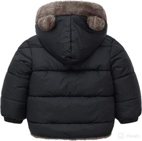 img 3 attached to 🧥 Kids Puffer Jacket with Hood, Fleece Lining, Elastic Cuffs - Warm Outerwear Down Coat by Happy Cherry