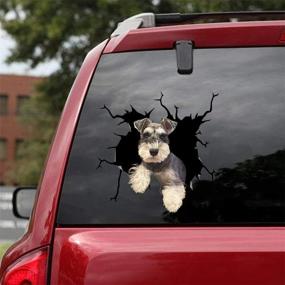 img 4 attached to 🌊 Ocean Gift Schnauzer Car Decals - Realistic Car Stickers Pack of 2, Size 8"x 8