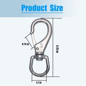 img 3 attached to Mixiflor 4.75 Inch Stainless Steel Swivel Snap Hooks - Heavy Duty Spring Clips For Boats, Anchors, And Ropes (2 Pack)