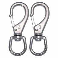 mixiflor 4.75 inch stainless steel swivel snap hooks - heavy duty spring clips for boats, anchors, and ropes (2 pack) logo