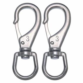 img 4 attached to Mixiflor 4.75 Inch Stainless Steel Swivel Snap Hooks - Heavy Duty Spring Clips For Boats, Anchors, And Ropes (2 Pack)