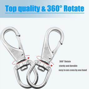 img 1 attached to Mixiflor 4.75 Inch Stainless Steel Swivel Snap Hooks - Heavy Duty Spring Clips For Boats, Anchors, And Ropes (2 Pack)