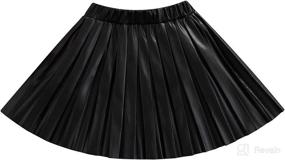 img 4 attached to Toddler Leather Skirts Pleated Clothes Apparel & Accessories Baby Girls in Clothing