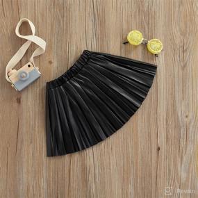 img 1 attached to Toddler Leather Skirts Pleated Clothes Apparel & Accessories Baby Girls in Clothing