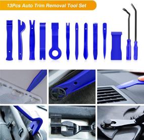 img 2 attached to 🔧 GOOACC 13PCS Nylon Trim Removal Tool Set for Car Bumper Fastener Rivet Clips, Door Clip Panel, Audio Video, Dashboard Dismantle - Blue