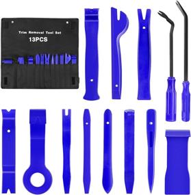 img 4 attached to 🔧 GOOACC 13PCS Nylon Trim Removal Tool Set for Car Bumper Fastener Rivet Clips, Door Clip Panel, Audio Video, Dashboard Dismantle - Blue