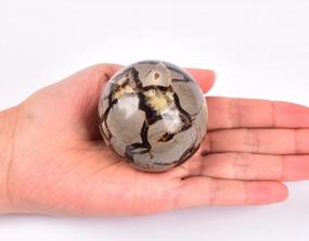 img 3 attached to Dragon Septarian Stone Crystal Sphere With Wooden Base: A Beautiful And Natural Decorative Piece