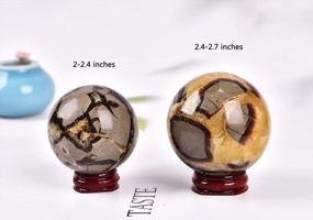 img 2 attached to Dragon Septarian Stone Crystal Sphere With Wooden Base: A Beautiful And Natural Decorative Piece