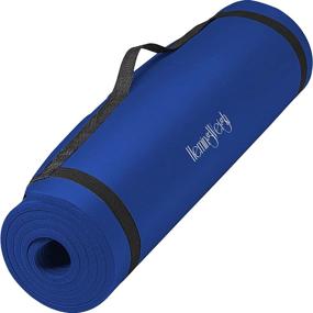 img 4 attached to HemingWeigh Extra Thick Yoga Mat For Women And Men With Strap, 72X23 In Large Non-Slip Exercise Mat For Home Workout Outdoor Training Pilates Stretching, Fitness Pad Cushions Knees And Back, 1/2 Inch