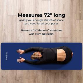 img 2 attached to HemingWeigh Extra Thick Yoga Mat For Women And Men With Strap, 72X23 In Large Non-Slip Exercise Mat For Home Workout Outdoor Training Pilates Stretching, Fitness Pad Cushions Knees And Back, 1/2 Inch