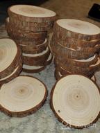 img 1 attached to 30 Pcs 3.1-3.5 Inch Fuyit Natural Wood Slices Unfinished Predrilled Wooden Circles Tree Slice With Hole For DIY Arts Craft Christmas Ornaments review by Gabriel Day