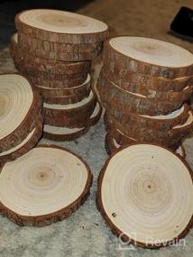 img 7 attached to 30 Pcs 3.1-3.5 Inch Fuyit Natural Wood Slices Unfinished Predrilled Wooden Circles Tree Slice With Hole For DIY Arts Craft Christmas Ornaments