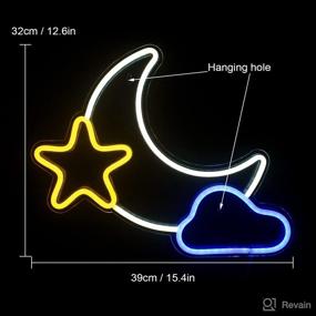 img 3 attached to 🌙 Mystical Moon and Star Neon Sign: Invoking Aesthetic Night Glow for Cute Bedroom Décor, Kids' & Teens' Delightful Gift