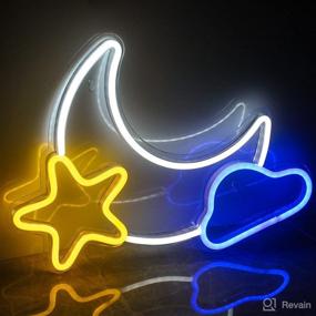 img 2 attached to 🌙 Mystical Moon and Star Neon Sign: Invoking Aesthetic Night Glow for Cute Bedroom Décor, Kids' & Teens' Delightful Gift