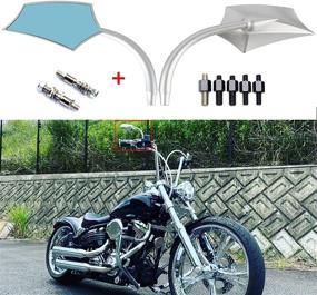 img 4 attached to JMTBNO Universal 8MM 10MM Motorcycle Mirrors Rear View Compatible With Harley Breakout Street Glide Road King Spostster Softail (Silver With Screw For Harley)