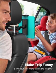 img 3 attached to Car Tablet Holder Headrest Mount Stand For Kids - Essential Trip Accessory Compatible With IPad, IPhone, Galaxy Tab, Fire HD, Switch And Other 4.7"-12.9" Devices
