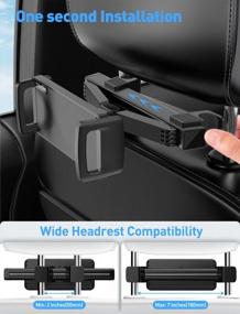 img 1 attached to Car Tablet Holder Headrest Mount Stand For Kids - Essential Trip Accessory Compatible With IPad, IPhone, Galaxy Tab, Fire HD, Switch And Other 4.7"-12.9" Devices