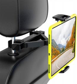 img 4 attached to Car Tablet Holder Headrest Mount Stand For Kids - Essential Trip Accessory Compatible With IPad, IPhone, Galaxy Tab, Fire HD, Switch And Other 4.7"-12.9" Devices