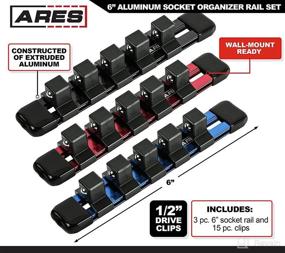 img 3 attached to ARES 60070-3-Piece 1/2-Inch Drive 6-Inch Aluminum Socket Rail Set - Includes Red
