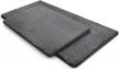 microdry bath mats: super absorbent, skid-resistant base & thick washable rugs - 2 piece set in dark gray logo
