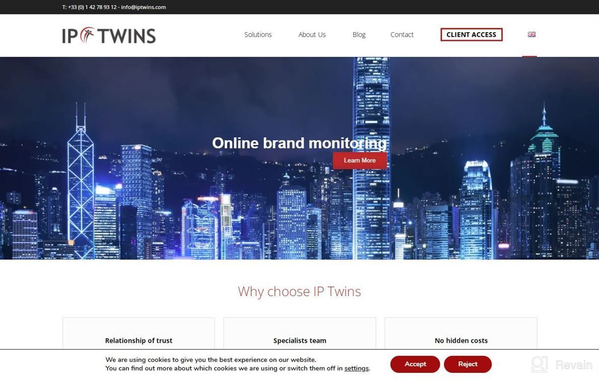 img 1 attached to IP TWINS Domain Registration review by Mark Gancio