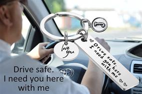 img 1 attached to Drive Safe Keychain Gifts Boyfriend Men's Accessories -- Keyrings & Keychains
