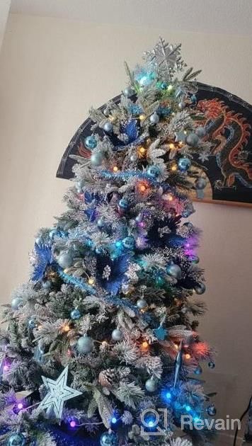 img 1 attached to Sparkle And Protect Your Christmas Tree With XmasExp'S 33.5-Inch Sequin Tree Skirt In Blue review by Brian Crockett